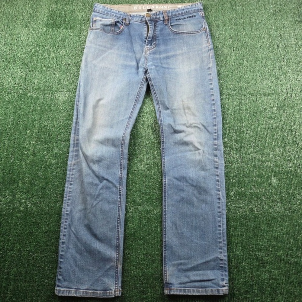 Billabong Straight Fifty Jeans Mens 32 Light Wash Denim Straight Leg Skate Pants